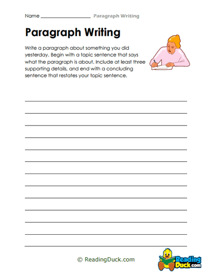 Yesterday's Story Worksheet