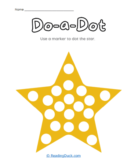 Star Dots Worksheet