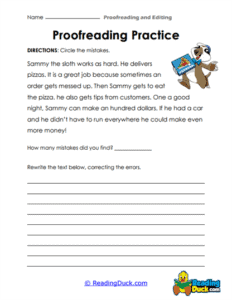 Proofreading and Editing Worksheets | Reading Duck.com