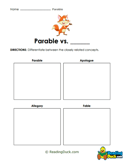 Story Styles Worksheet