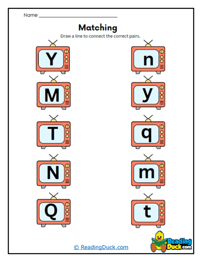 TV Pair-Up Worksheet