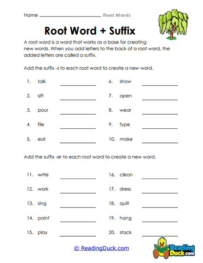 Suffix Switch-Up Worksheet