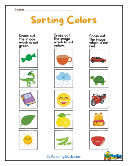 Color Cross-Out Worksheet