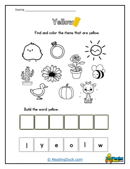 Yellow Hunt Worksheet