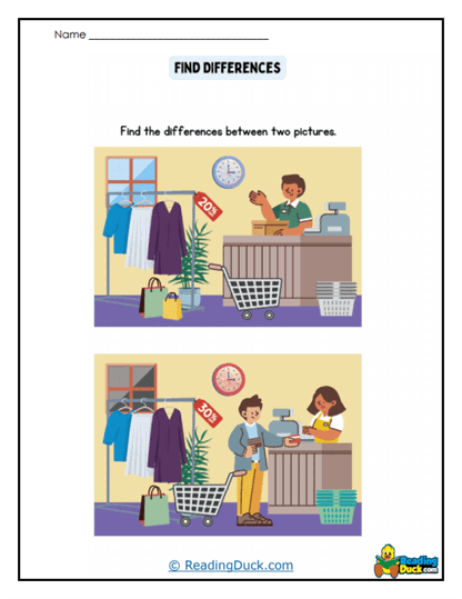 Shopping Spree Worksheet
