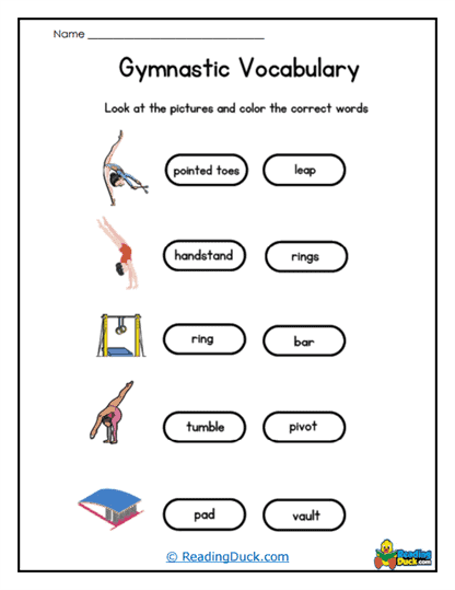 Spinning Match-Up Worksheet