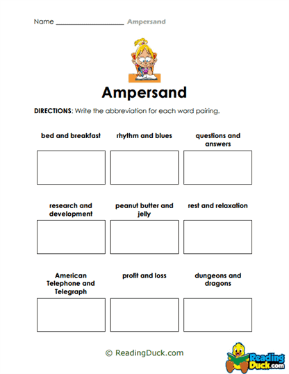 Quick Pairs Worksheet