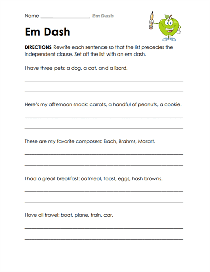 Flip the List Worksheet