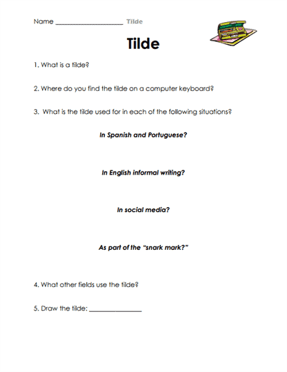 Tilde Tool Worksheet
