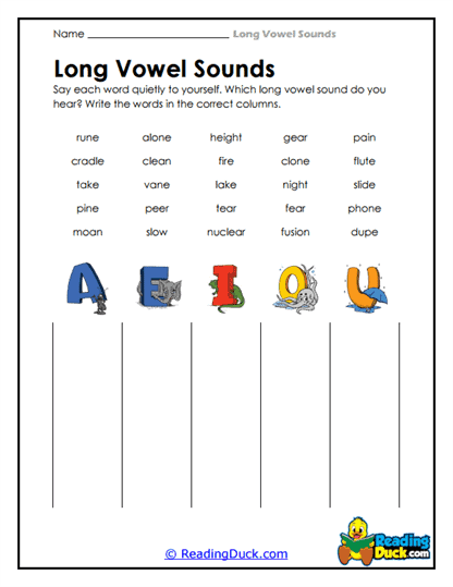 Vowel Sorter Worksheet