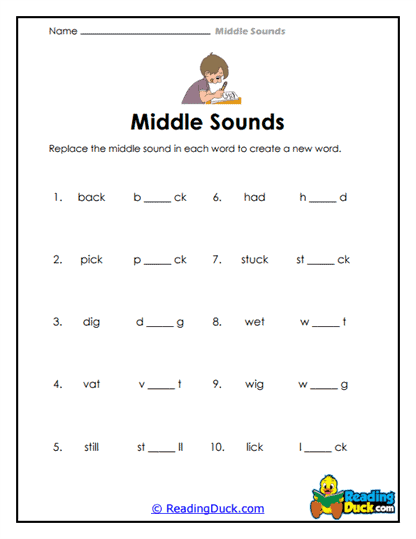 Swap Sounds Worksheet