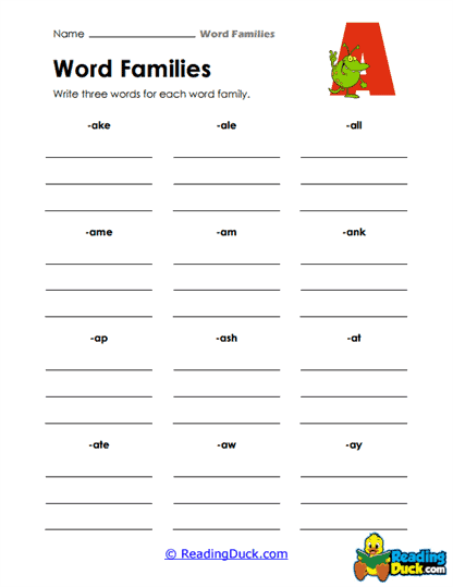 Three for Me Worksheet