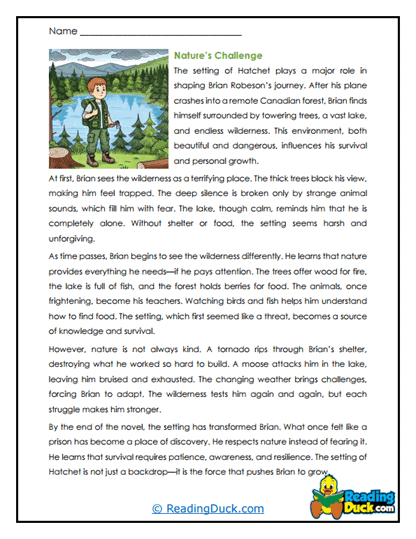 Nature's Challenge Worksheet