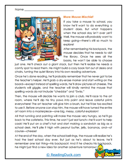 More Mischief Worksheet