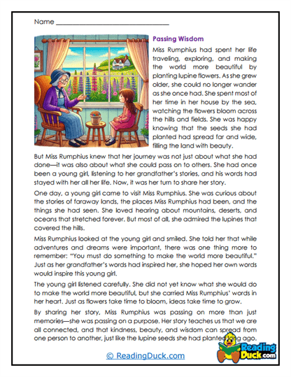 Passing Wisdom Worksheet
