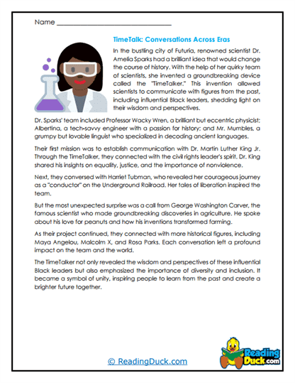 TimeTalk: Voices from History Worksheet