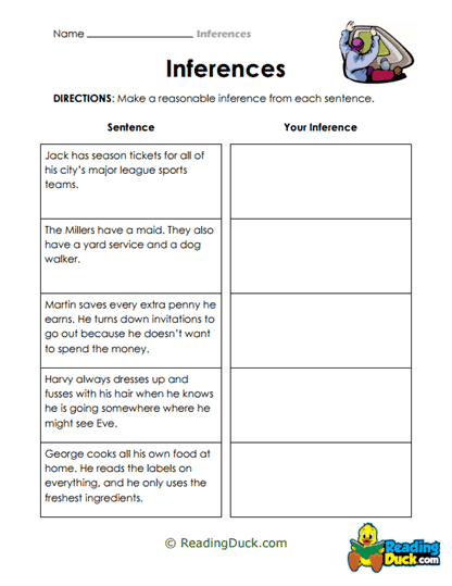 Sentence Sleuth Worksheet