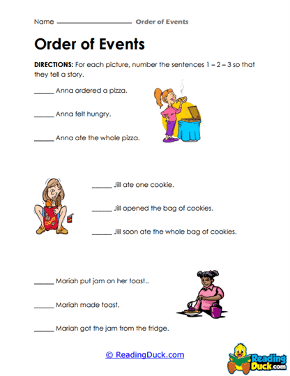 Snack Stories Worksheet