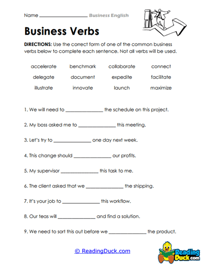 Verb Usage Worksheet