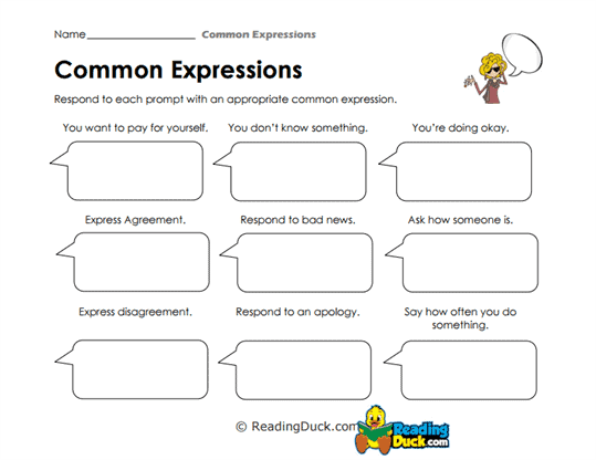 Prompted Phrases Worksheet