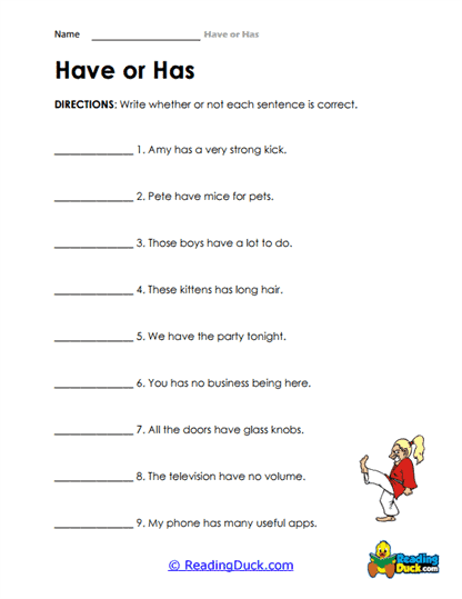 Correct or Incorrect? Worksheet