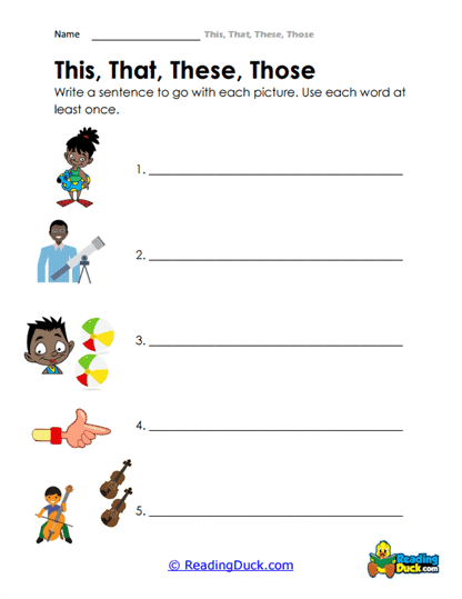 Picture Sentences Worksheet