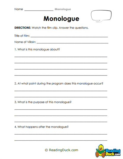 Villain's Voice Worksheet