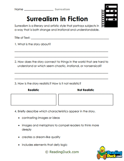 Surrealism in Fiction Worksheet