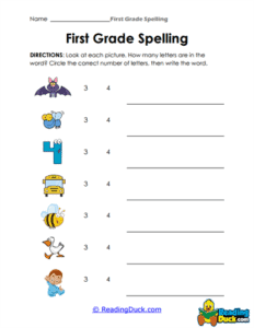 1st Grade Spelling Worksheets