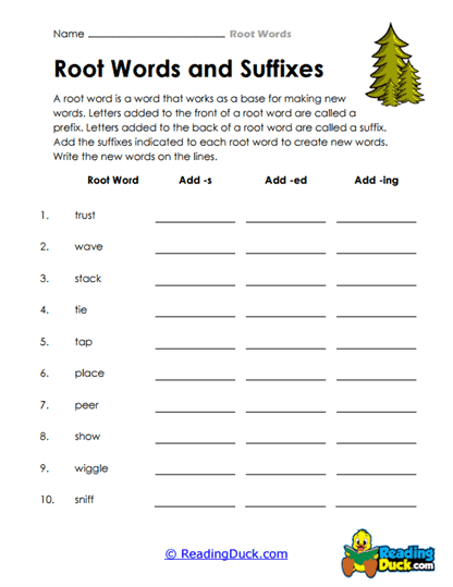 Suffix Choices Worksheet