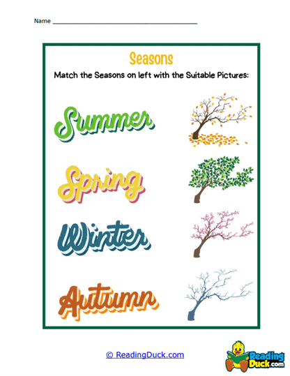 Tree Seasons Worksheet