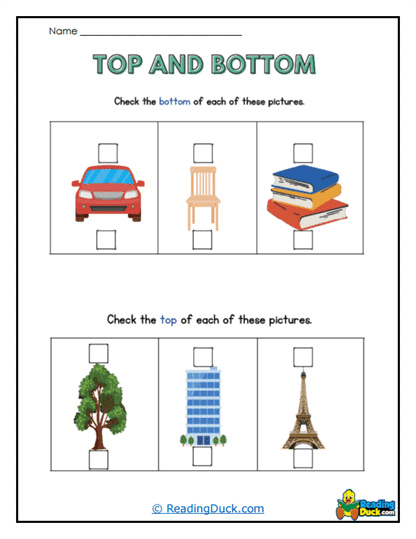 Top-Bottom Check Worksheet