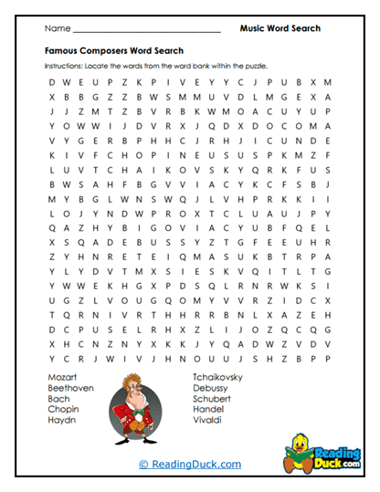 Clue Composers Worksheet