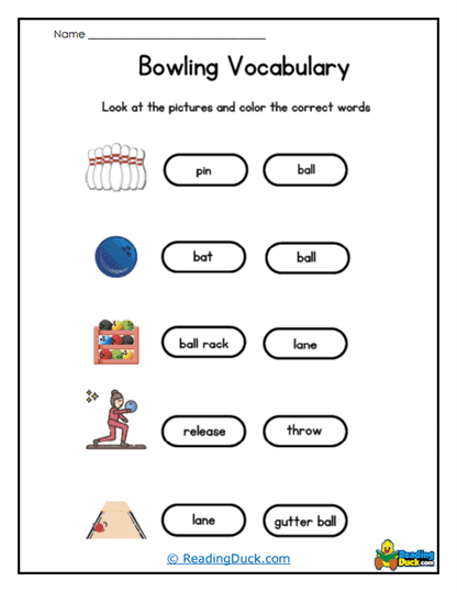 Word Color Match Worksheet