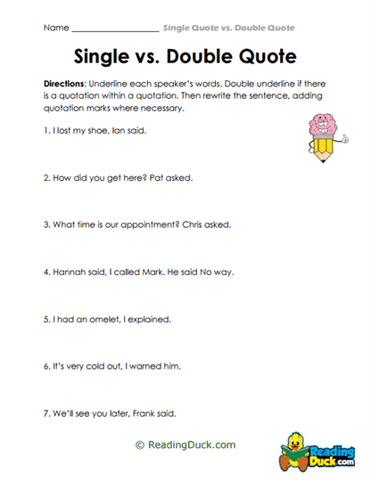 Quote Fixer Worksheet