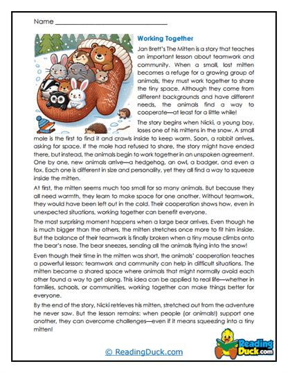 Teamwork Tales Worksheet