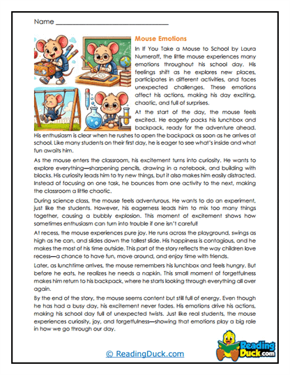 Mouse Emotions Worksheet