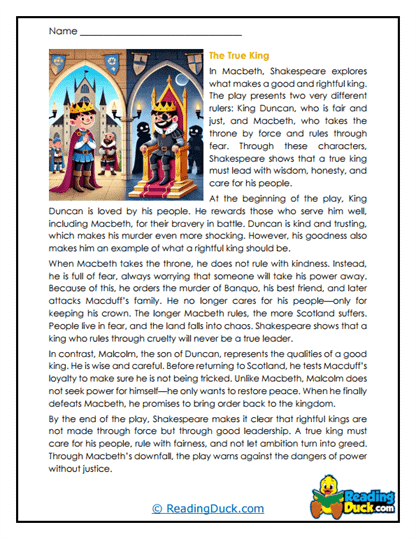Noble Reign Worksheet
