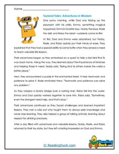Toyland Wisdom Quest Worksheet