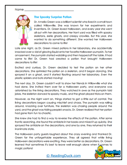 Potion Chaos Worksheet