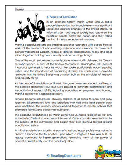 Peaceful Protest Worksheet