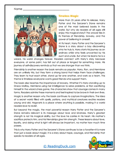 Enduring Wonder Worksheet