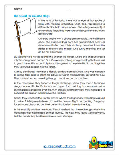 Quest for Magic Flags Worksheet
