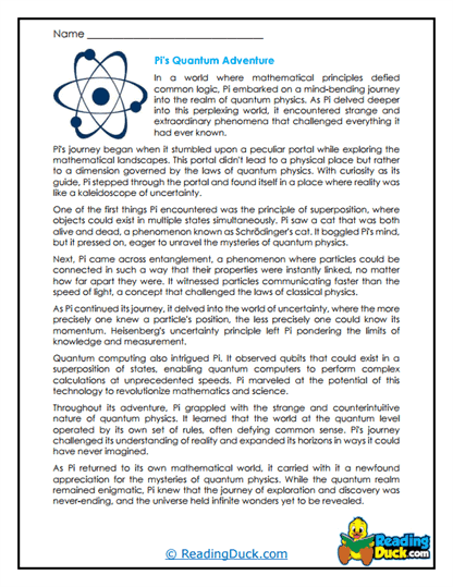 Quantum Pi Quest Worksheet