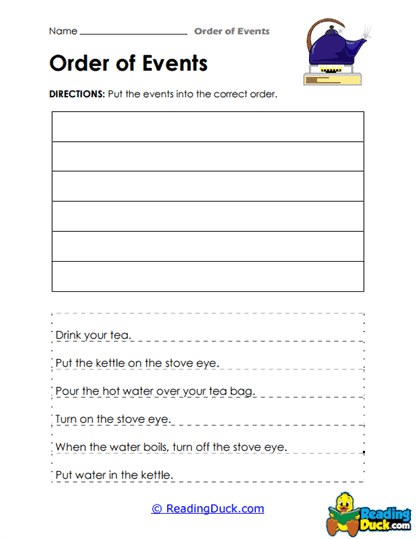 Tea Time Worksheet