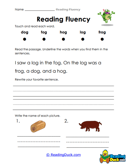 Fog Log Worksheet
