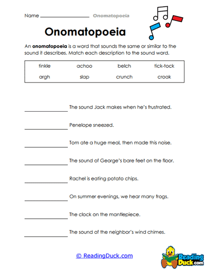 Sound Match Challenge Worksheet