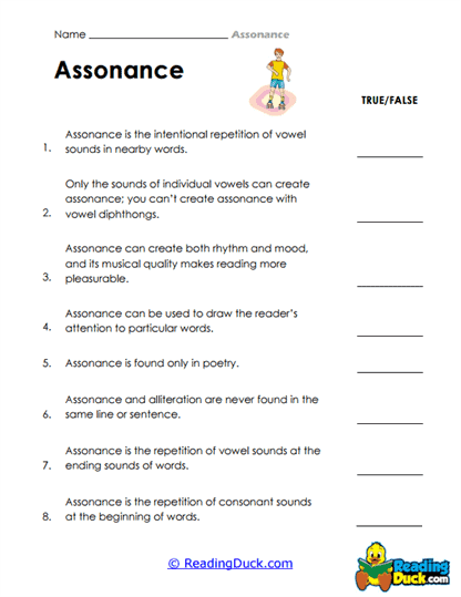 True Tone Worksheet