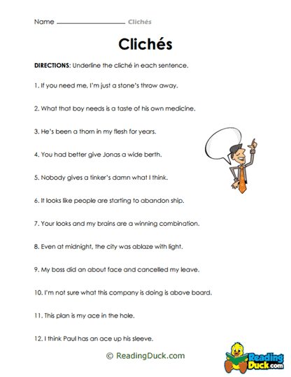 Spot the Cliché Worksheet