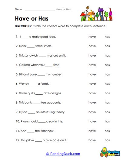 Circle Your Choice Worksheet